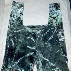 NWOT BLUE TIE DYE CRUSHED VELVET LEGGINGS